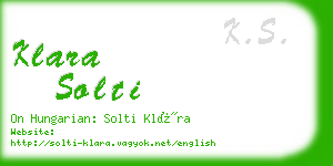 klara solti business card